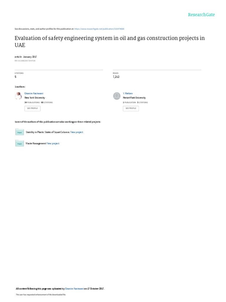 Evaluation of Safety Engineering System in Oil and Gas Pear PDF