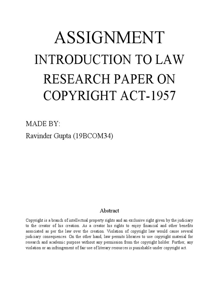 Copyright Act 1957 PDF Copyright Copyright Law Of The United States