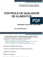 Controle de Qualidade em Alimentos: evolução, normas e não conformidades