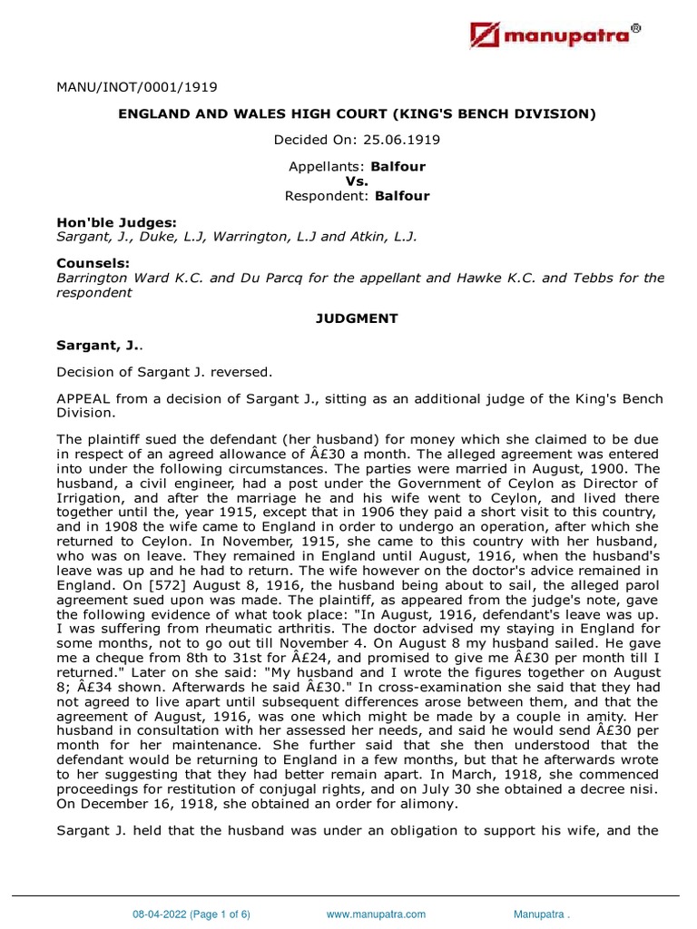 Balfour Vs Balfour 25061919 PDF