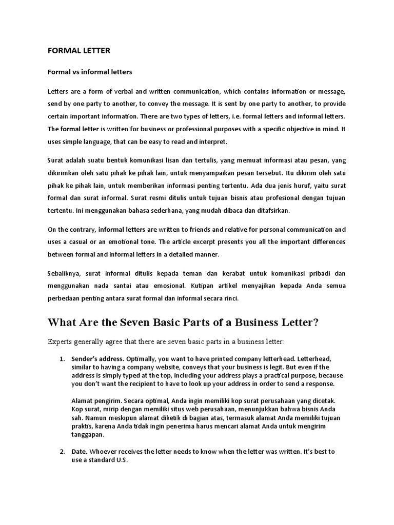 Panduan Lengkap Surat Formal | PDF