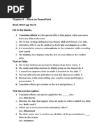 Class Vi Computer Chapter-6 - More On Powerpoint Book Work Pg-72,73 Fill in The Blanks