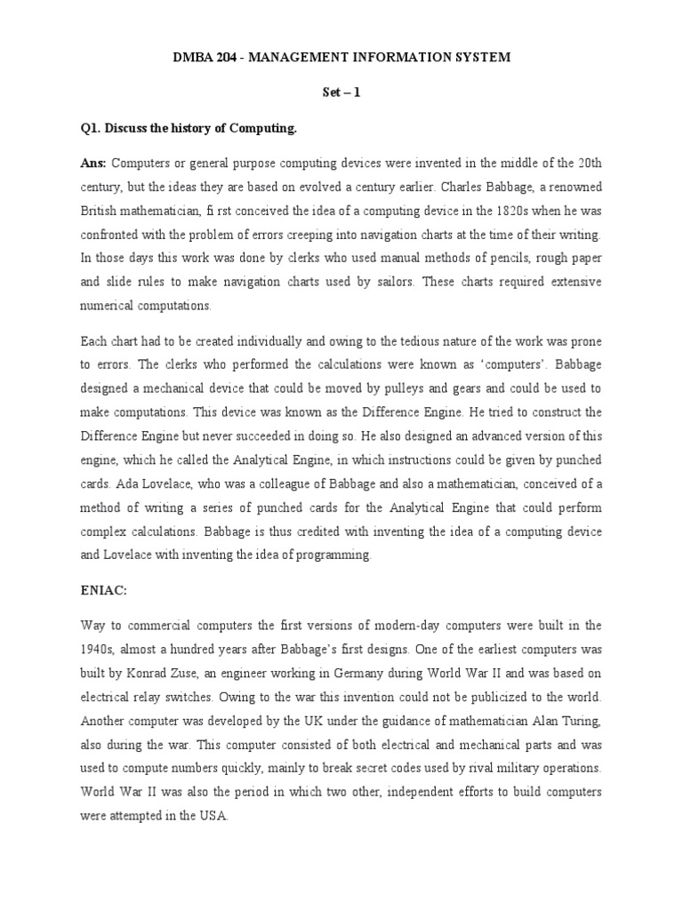 History of Computing and IT Interaction | PDF | Customer Relationship ...