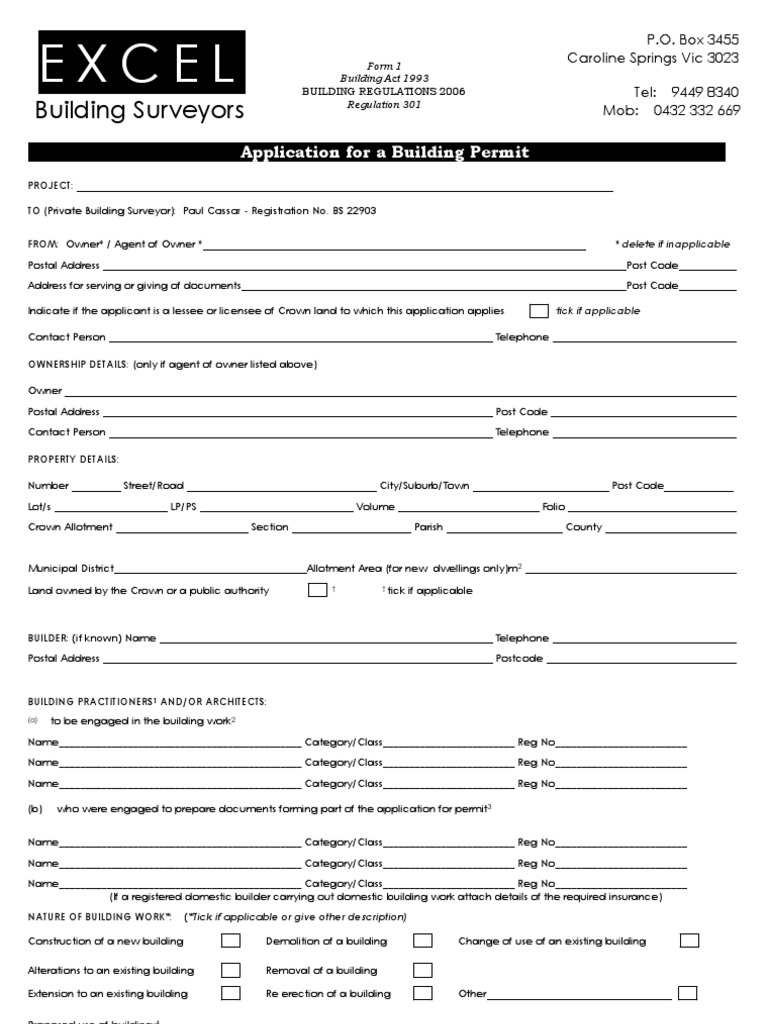 Computer-Cass - Excel MF - Excel Building Surveyors - Building Permit ...