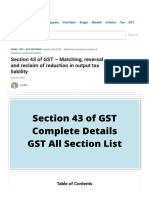 Section 43 of GST - Matching, Reversal and Reclaim of Reduction