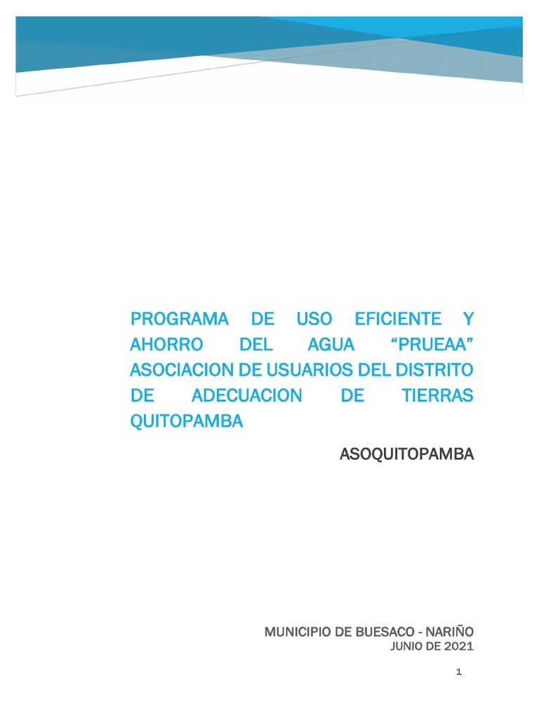 Programa de Ahorro y Uso Eficiente del Agua | PDF | Riego | Agua