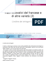 Lezione 52 Tratti Innovativi Del Francese e Di Altre Varietà (2)