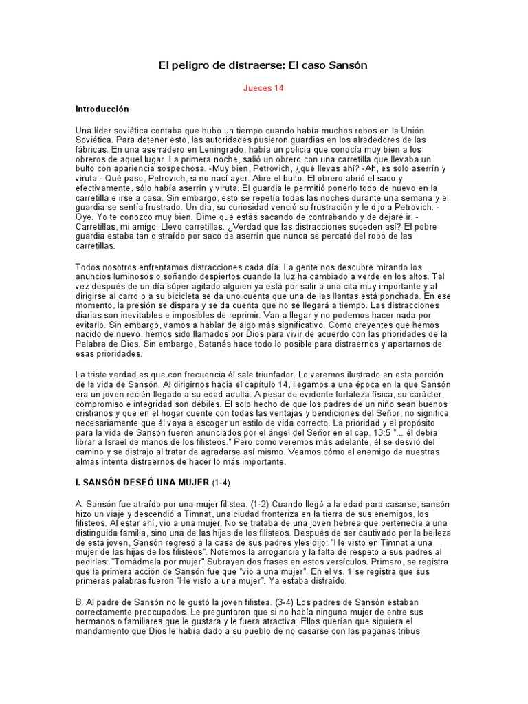 El Peligro de Distraerse | PDF | Sansón