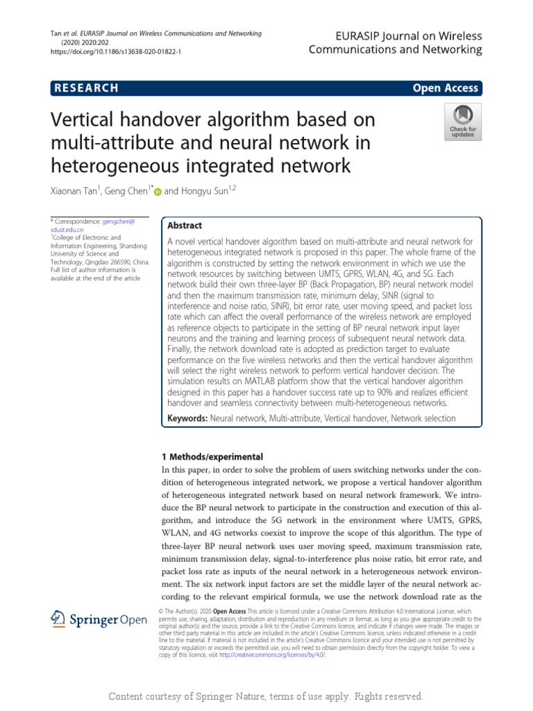 Vertical Handover Algorithm Based On MultiAttribu PDF Artificial
