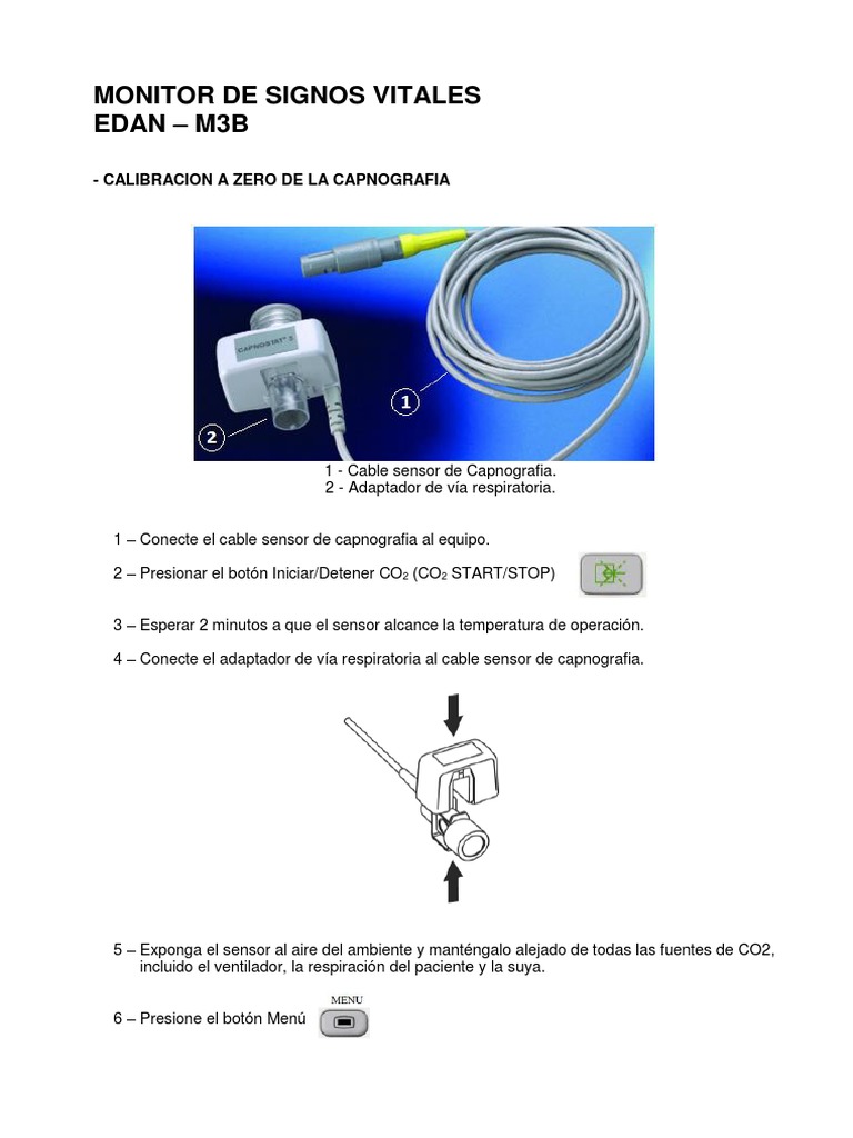 Calibración Cero Capnografía M3B | PDF