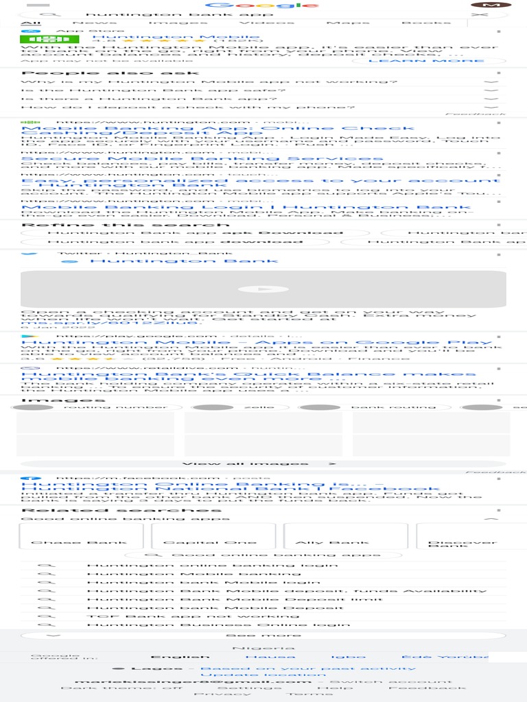 Huntington Bank App Google Search PDF Mobile App Online Banking