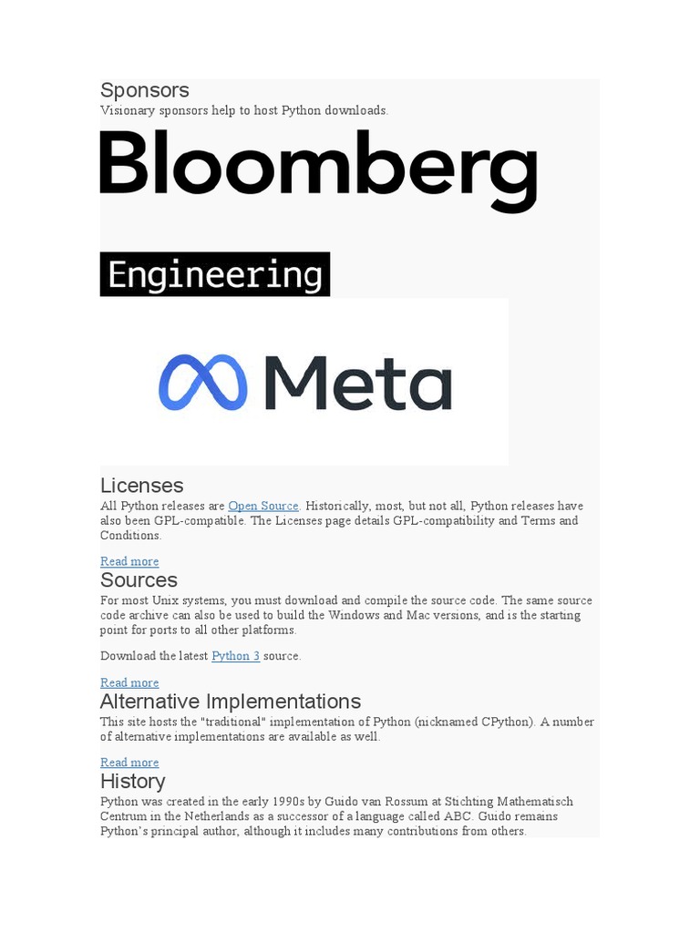 Sponsors visionary sponsors help to host python downloads pdf