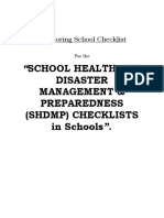 School Helath and Preparedness Monitoring School Checklist