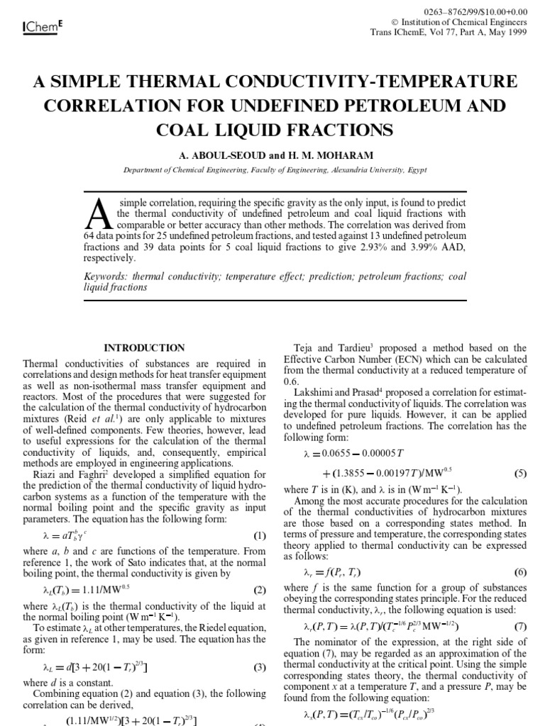 Conductivity Petroleum PDF Petroleum Thermal Conductivity