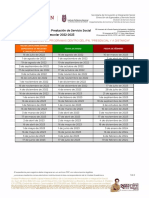 Calendario Servicio Social 2022