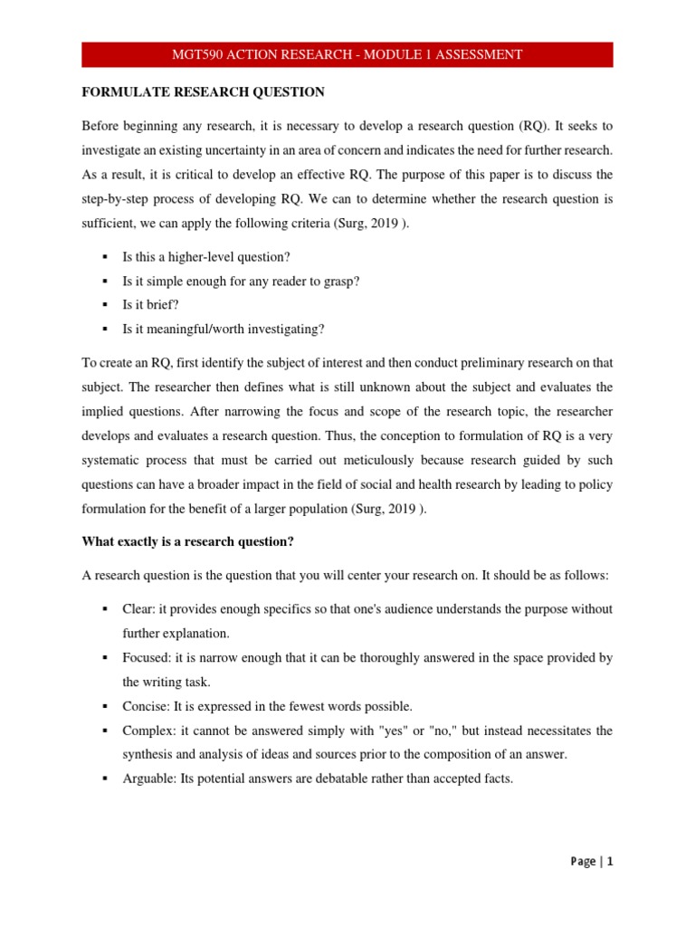 Research Question Development Guide | PDF | Social Networking Service ...