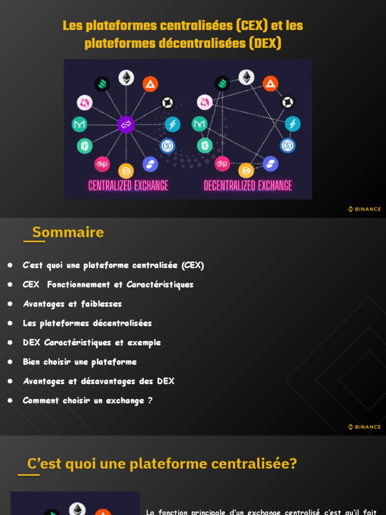CEX vs DEX : Guide des plateformes crypto | PDF | Crytomonnaies | Argent