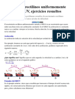 Movimiento Rectilíneo Uniformemente Variado MRUV