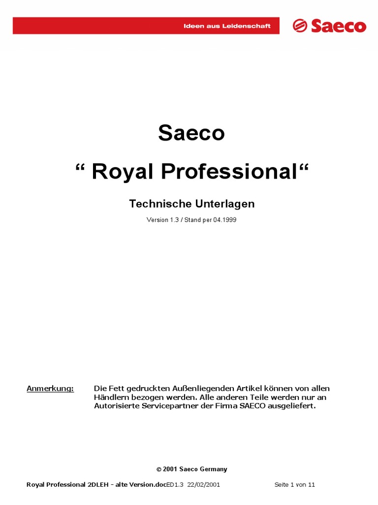 Philips Saeco Royal Professional SUP 016 E L - Foto 9