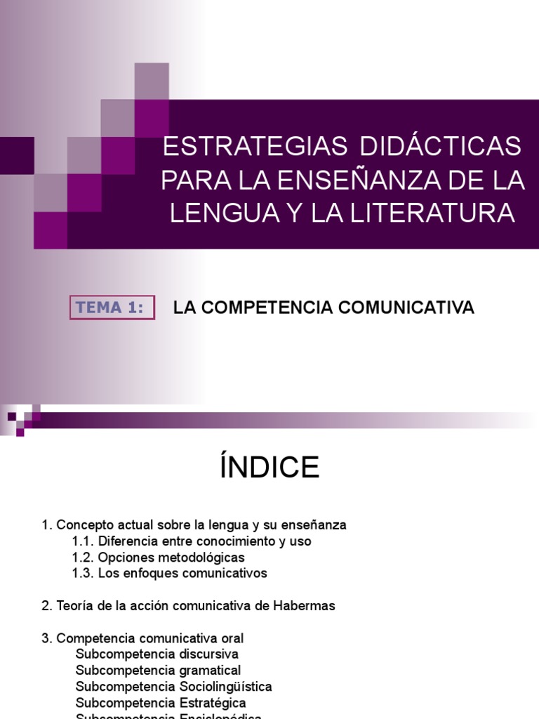 Tema 1 la competencia comunicativa pdf