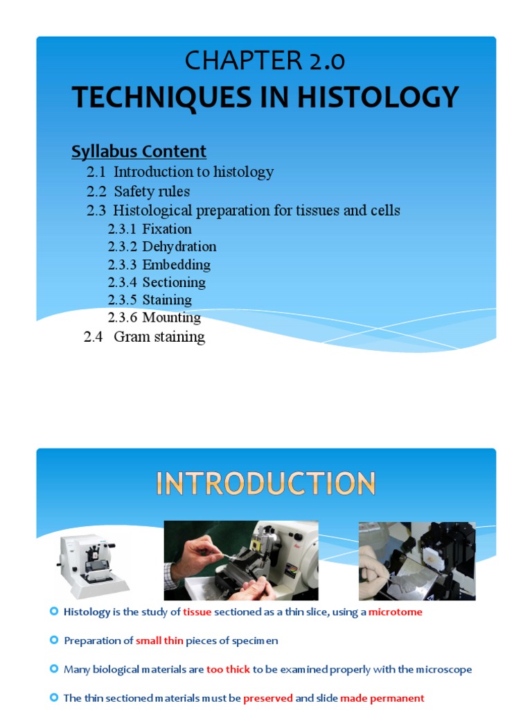 CHAPTER 2 Techniques in Histology S PDF Histology Fixation
