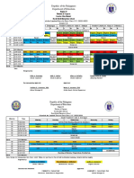 Schedule of Limited Face To Face Class SY 2022 2023