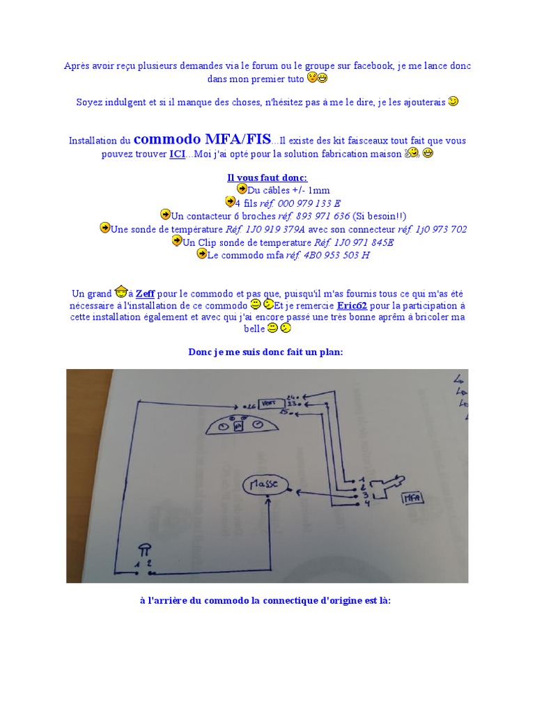 Installation du commodo MFA/FIS étape par étape | PDF | Connectique