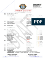 East Midlands Speakers Programme for 1st August 2011 