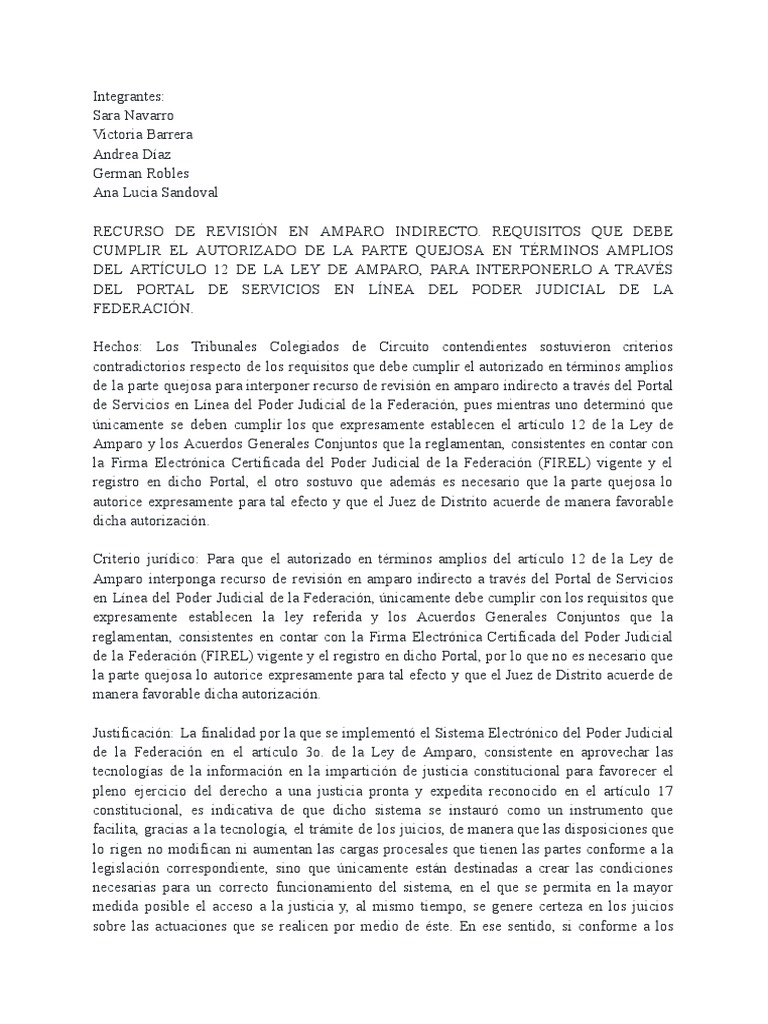 Jurisprudencias Amparo | PDF | Caso de ley | Judicaturas