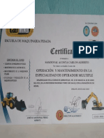 CERTIFICADO DE OPERADOR MULTIPLE