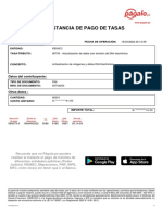 Constancia de pago RENIEC actualización DNI electrónico 41 soles