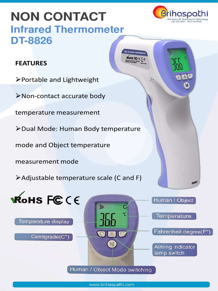 Non Contact Forehead Infrared Thermometer PDF