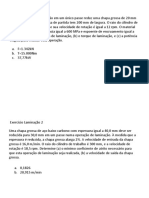 Exercícios de Processamento de Metais