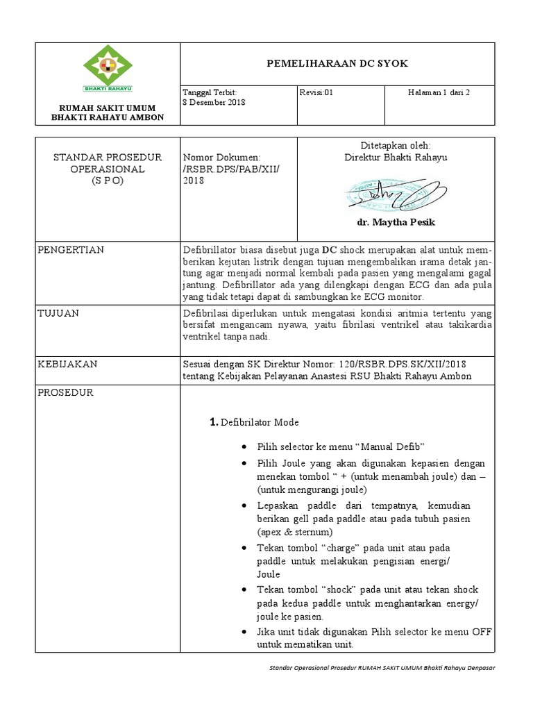 SOP DC Syok | PDF
