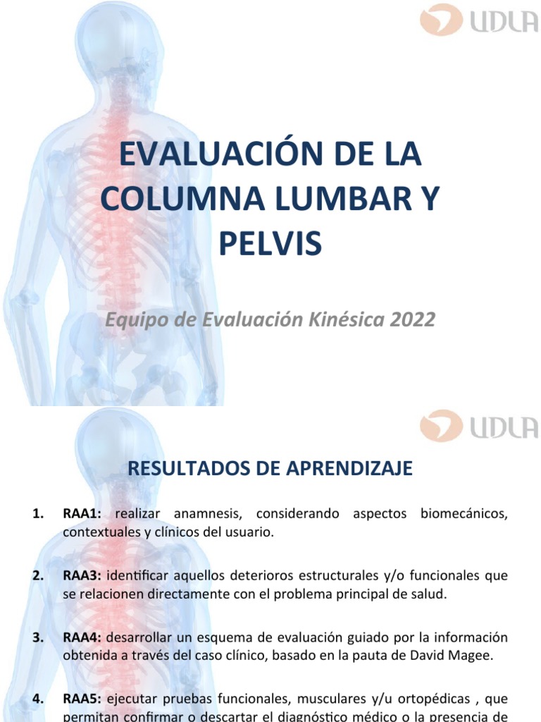 Evaluación de Columna Lumbar y Pelvis | PDF | Neurología | Sistema ...