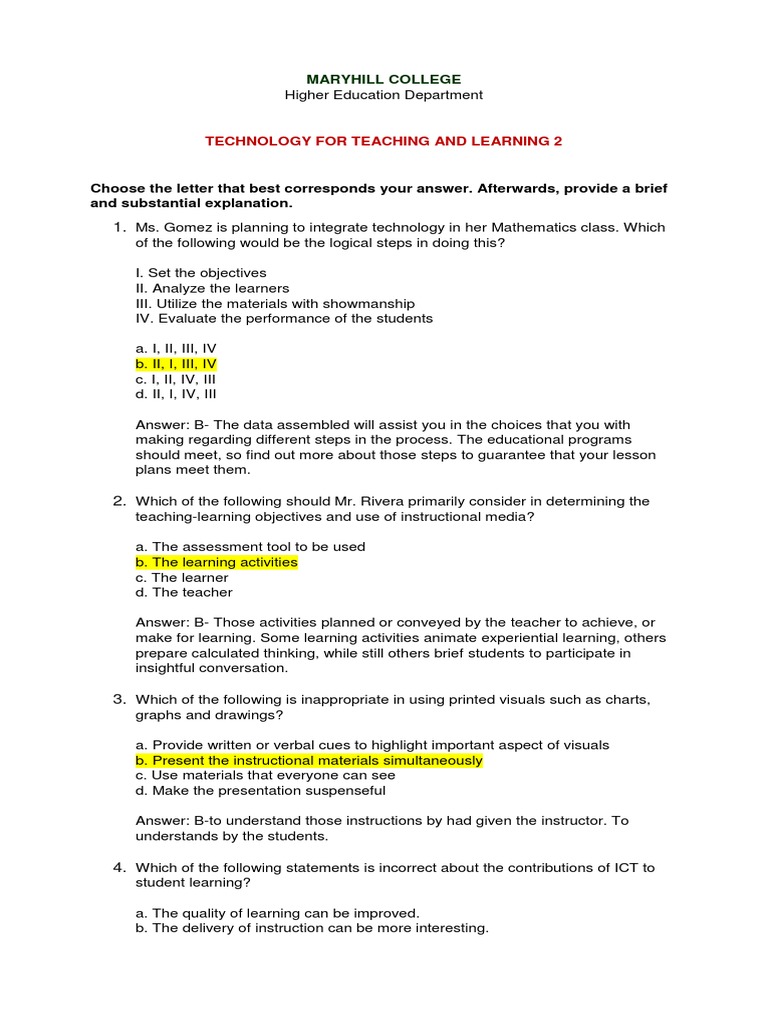 Bocala, ANjeilinne MAe-TTL2 Part II | PDF | Educational Technology ...