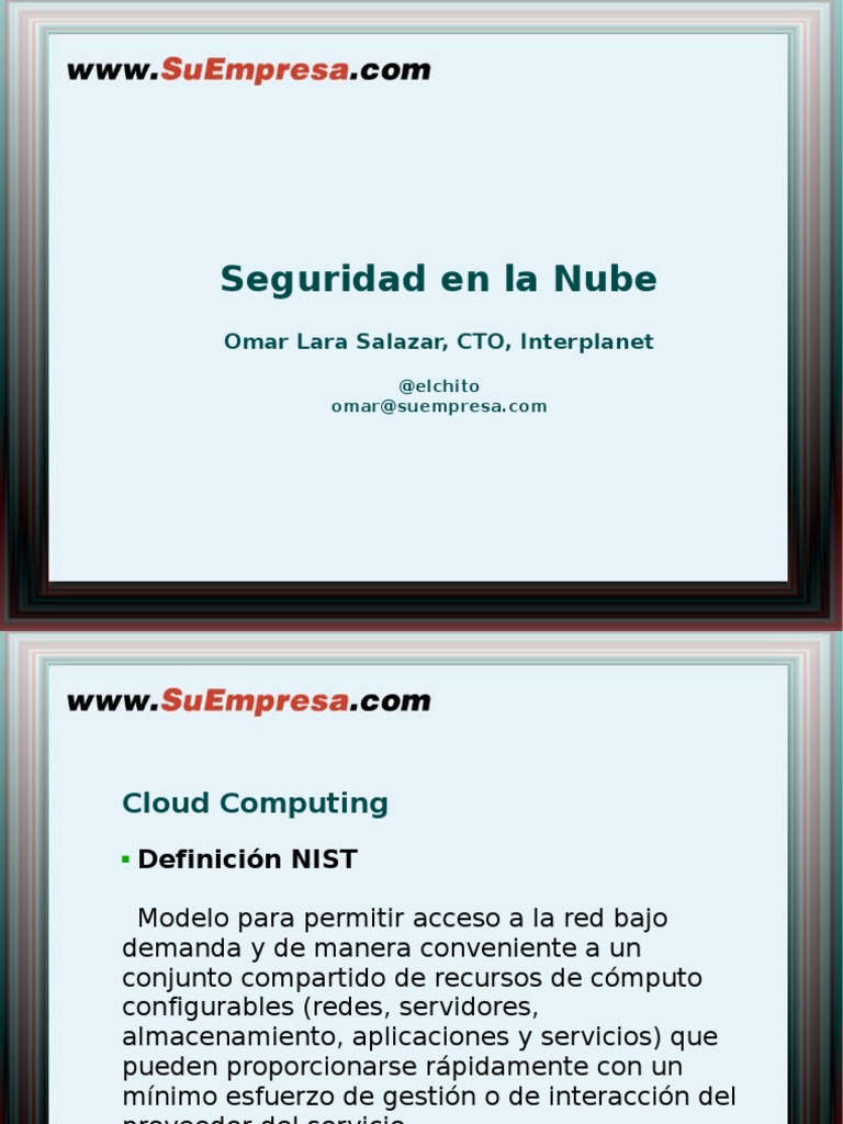 Seguridad en La Nube | PDF | Plataforma como servicio | Redes de ...