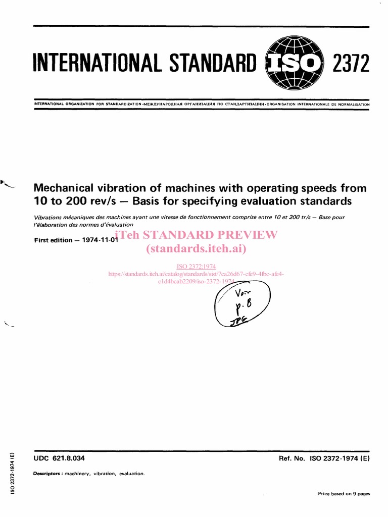 ISO 2372: Vibration Evaluation Standards | PDF | Computers