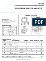 NPN Silicon High Frequency Transistor: Package Style To-39