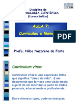 Metod. Aula 7. Curriculos e Memoriais