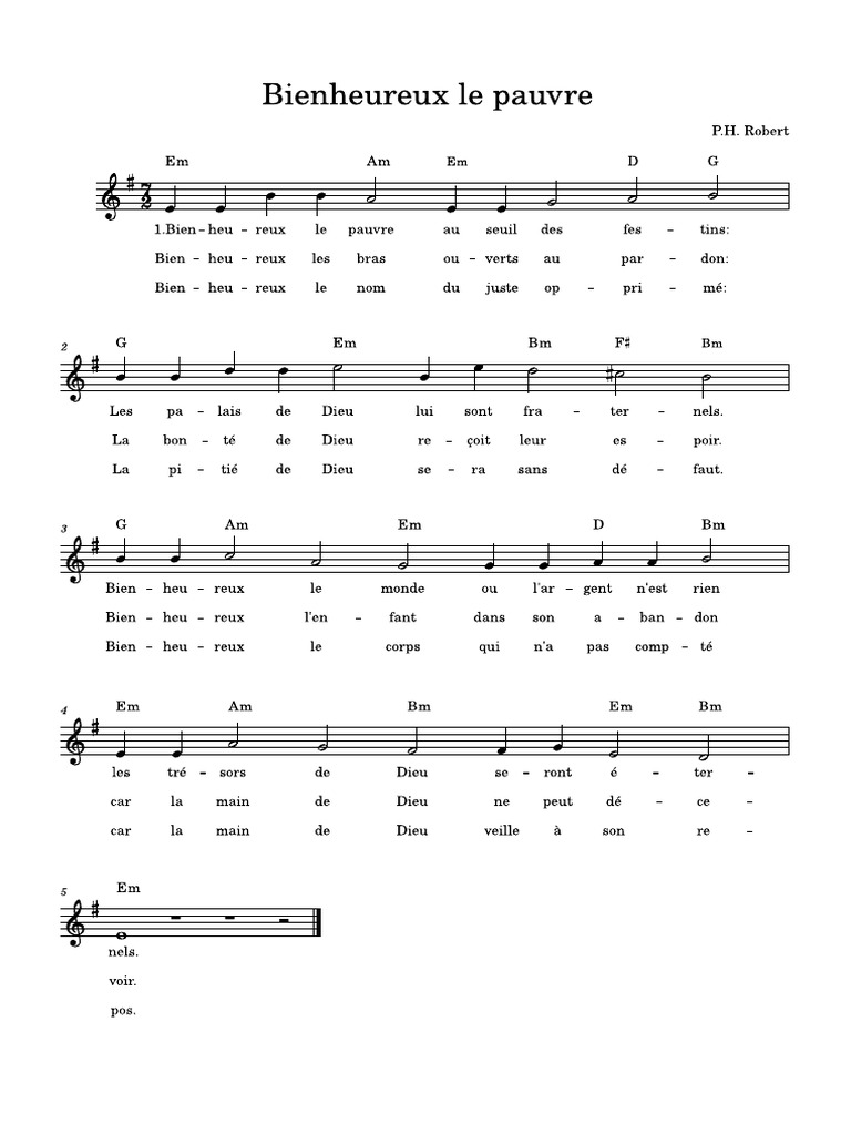 Bienheureux Le Pauvre E Minor PDF