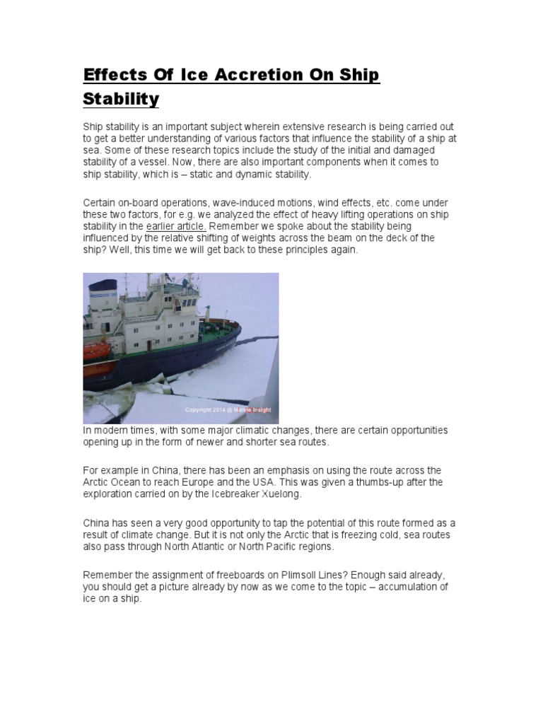 Effects of Ice Accretion On Ships PDF