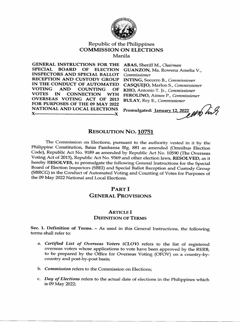 Comelec resolution no 10751 pdf