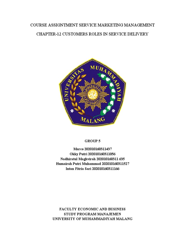 Customers Roles In Service Delivery Group 5 Pdf