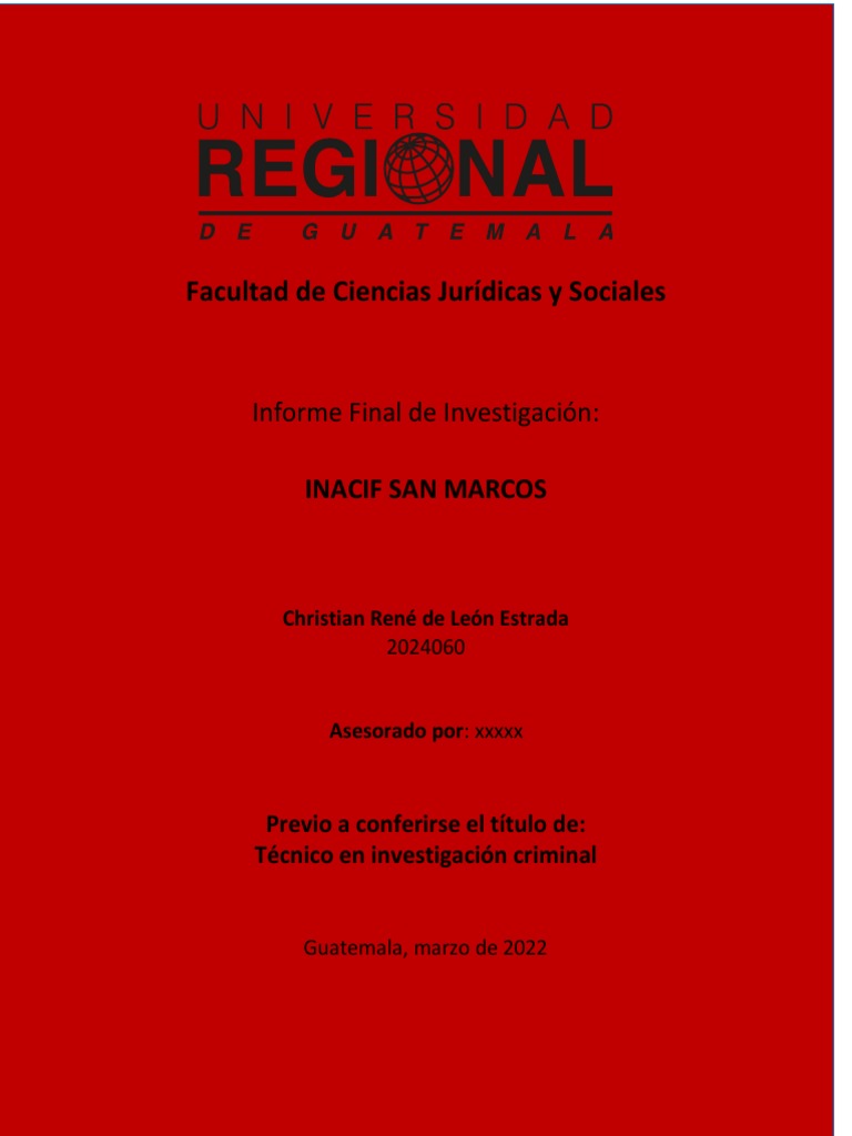 Informe INACIF San Marcos 2022 | PDF | Justicia | Crimen y violencia