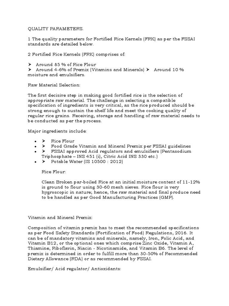 Fortified Rice Kernel | PDF