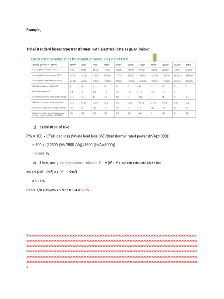 Calculation Exaple For X To R Ratio | PDF | Transformer | Electrical ...