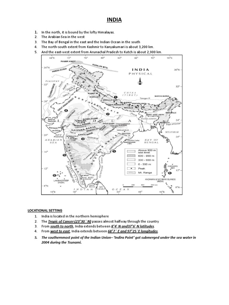 Geography and Extent of India | PDF | Travel