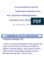 Bus411 Strategic MGT and Bus Pol - Corporate Strategy