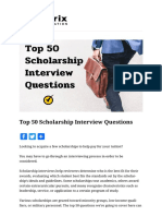 Top 50 Scholarship Interview Questions - LT